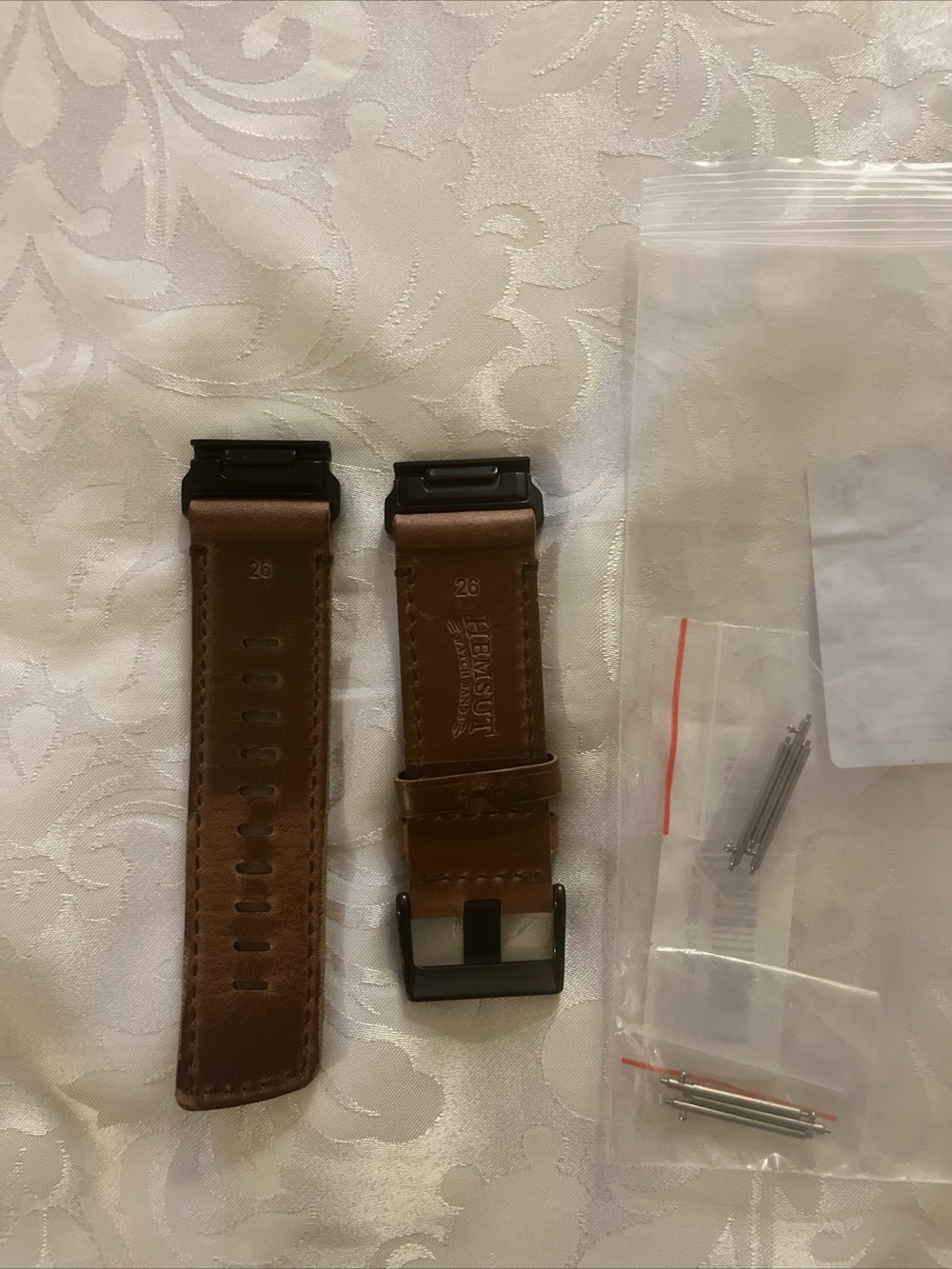 HEMSUT 26mm Horween Leather Watch Band Strap for Garmin Fenix 7X 6X Pro 5X Plus